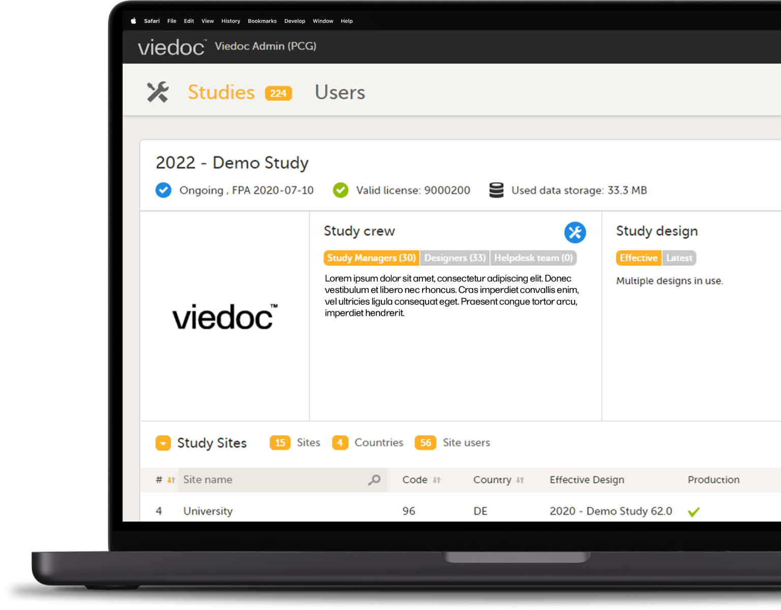 viedoc admin product screen