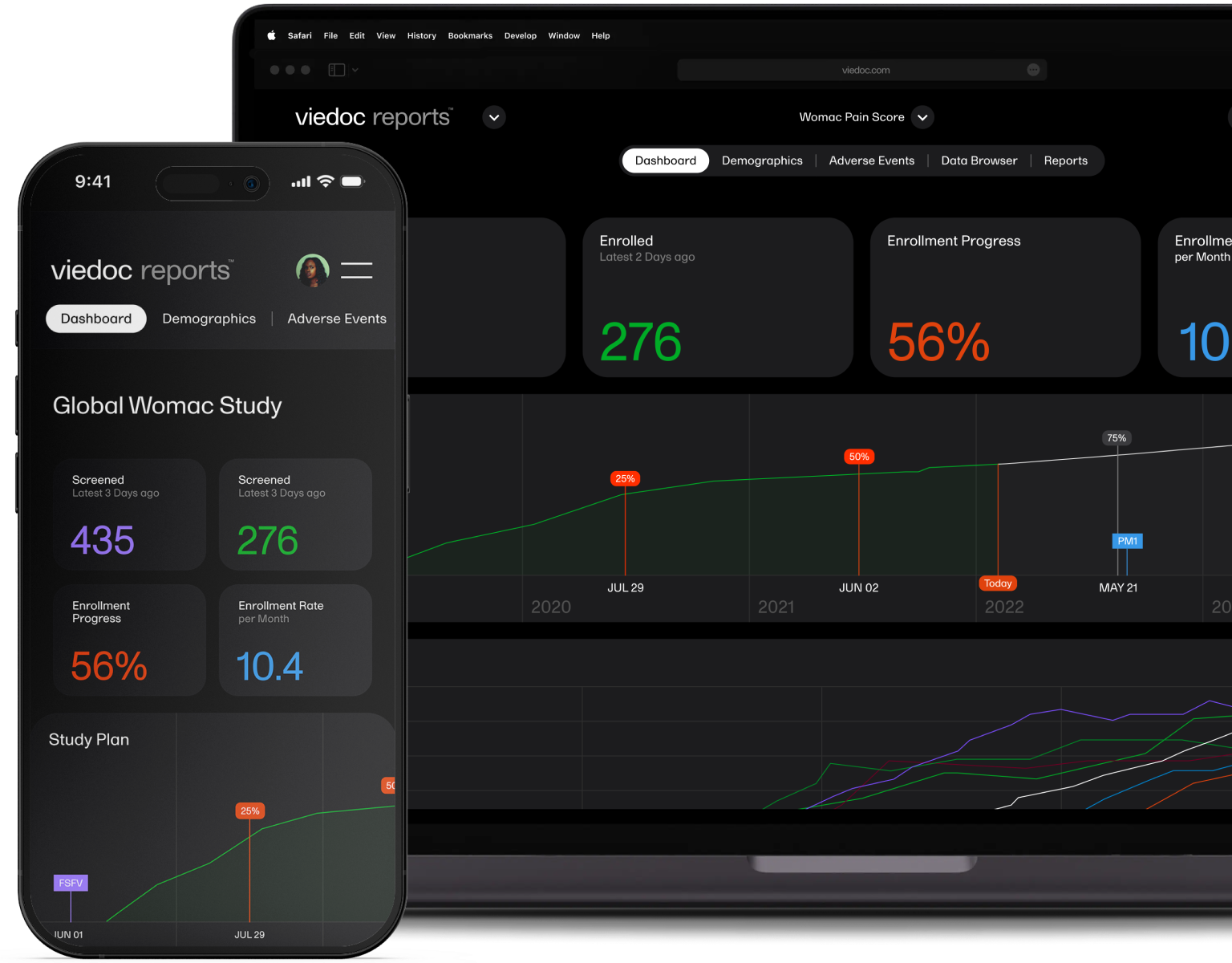 viedoc reports software screen