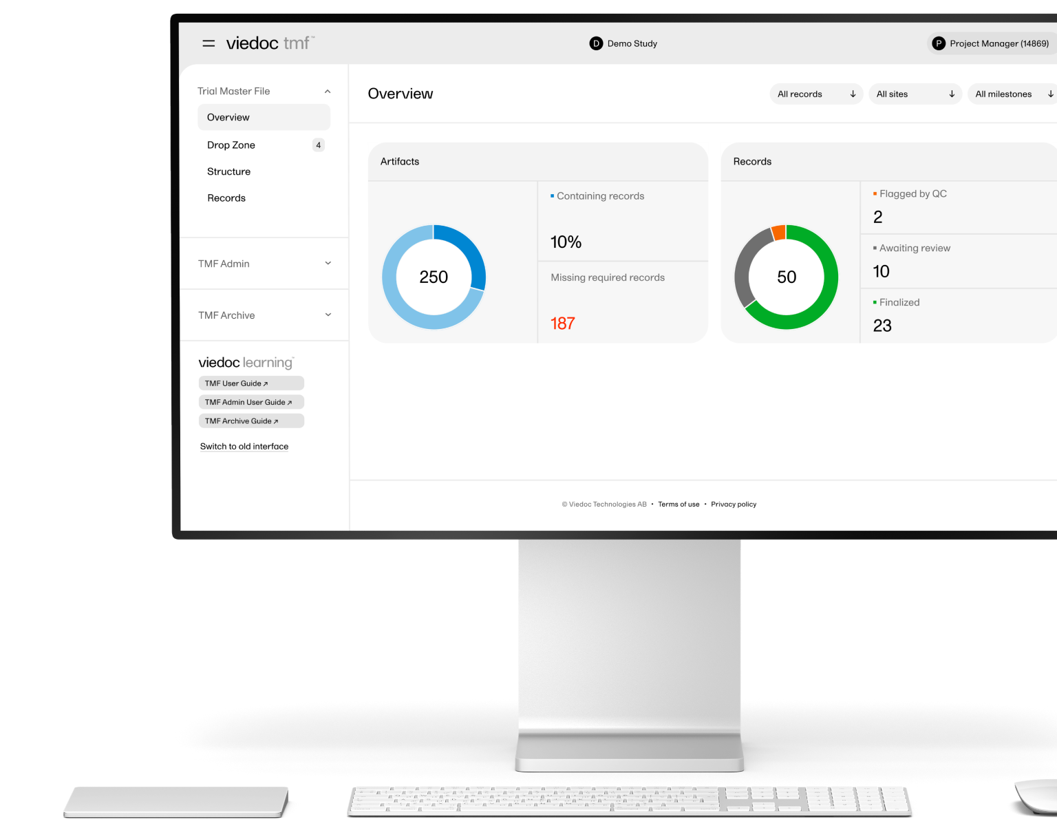 viedoc etmf software screen