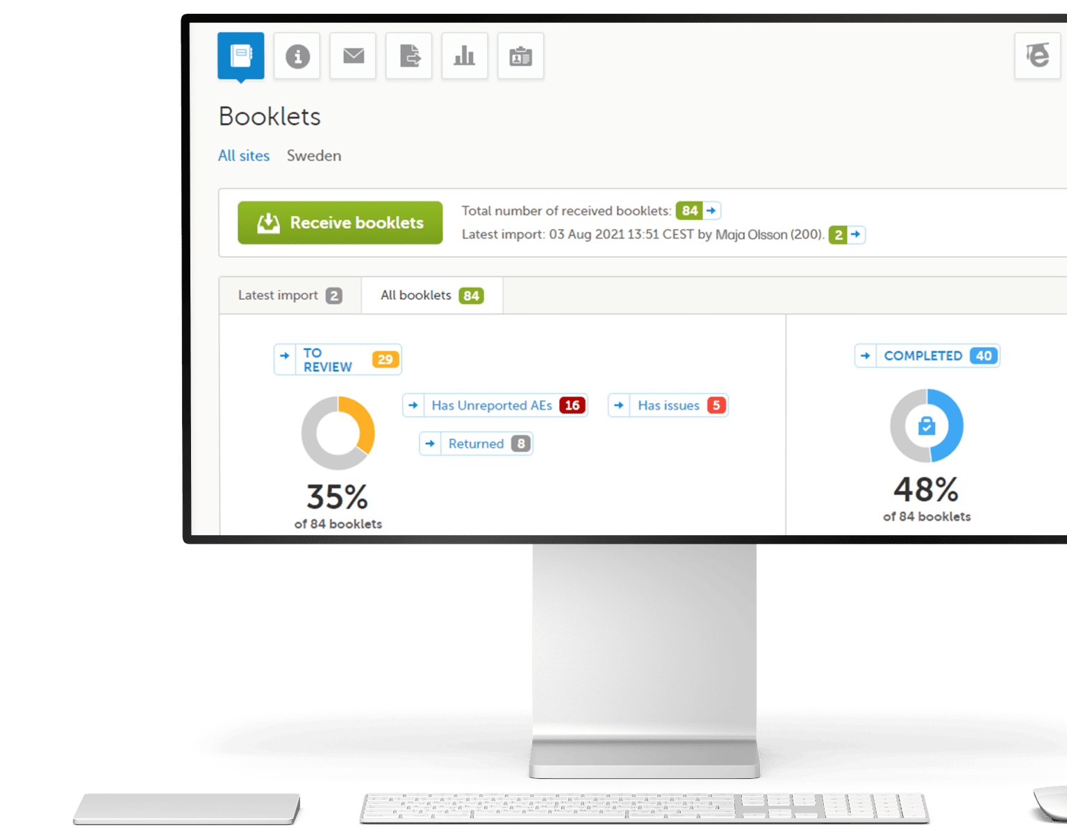 viedoc pms software screen