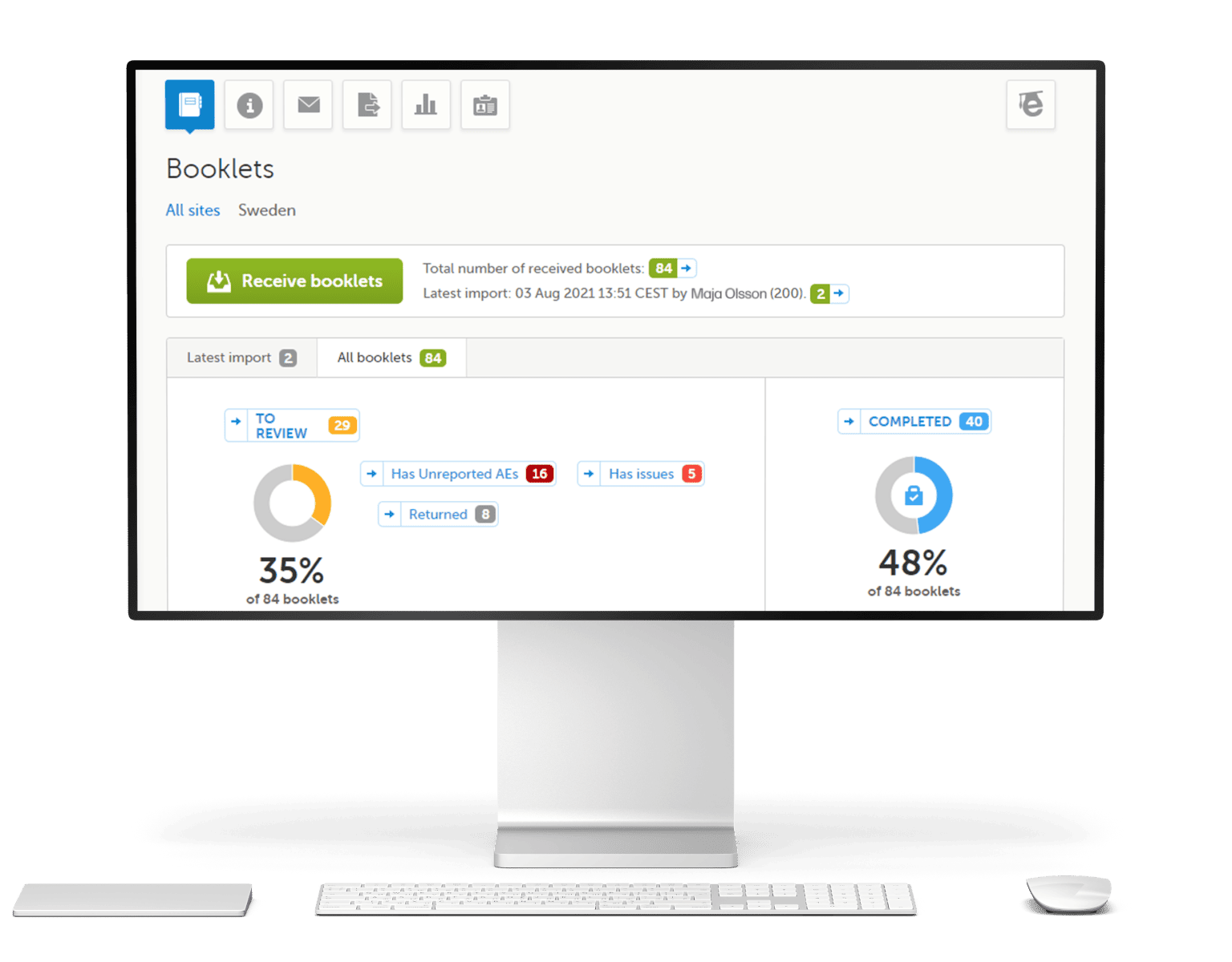 viedoc pms software screen