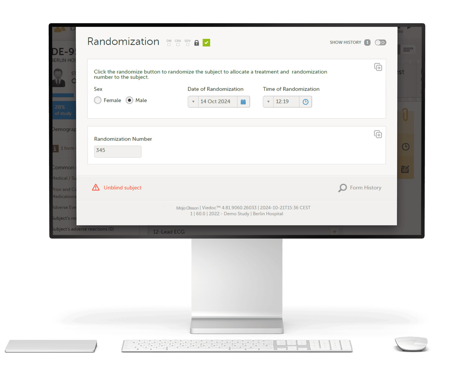viedoc randomization software screen