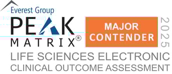 Life Sciences Electronic Clinical Outcome Assessment (eCOA) 2025 - PEAK Matrix Award Logo - Major Contender (1)