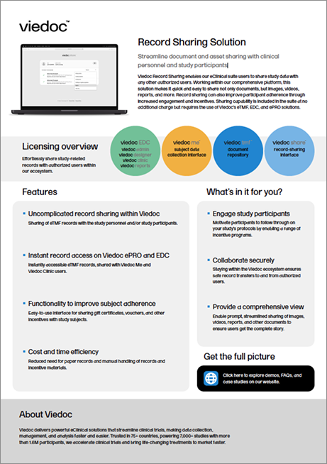 Record sharing product sheet