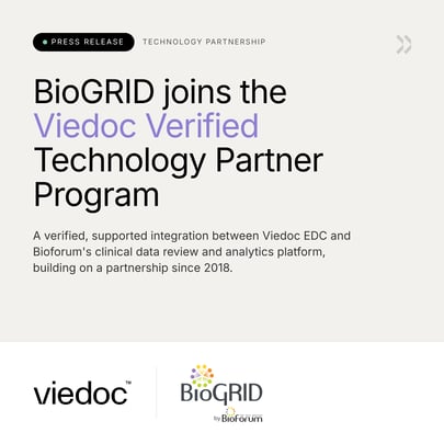 Viedoc and Bioforum Partner as BioGRID Joins the Viedoc Verified Technology Partner Program image