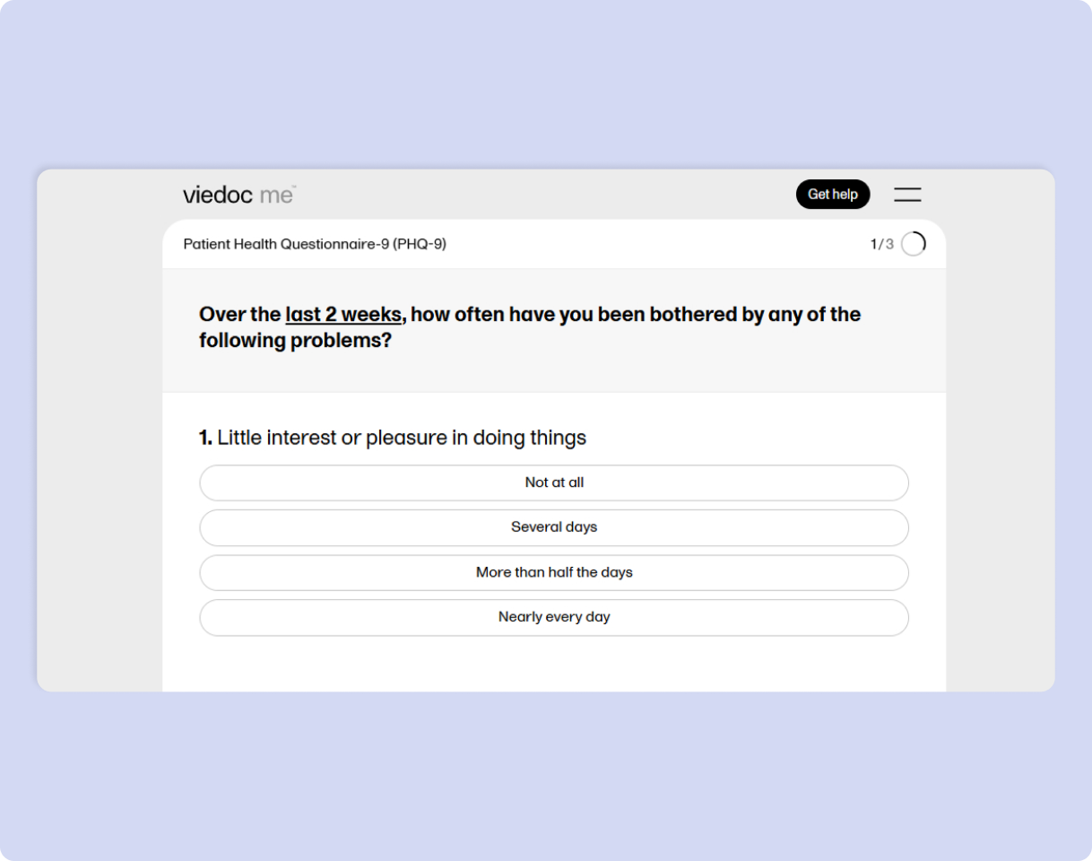 ePRO-Questionnaire View