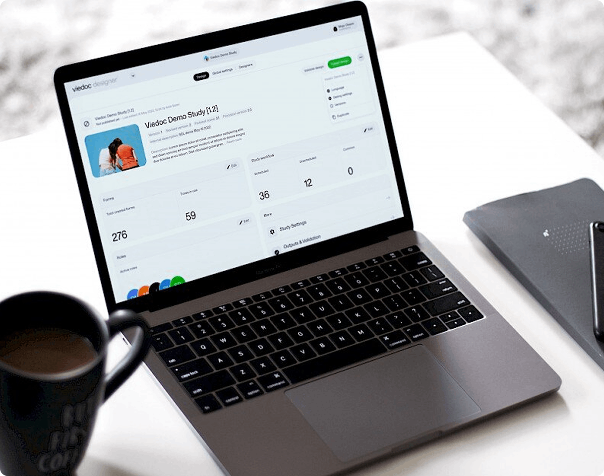 viedoc designer on laptop