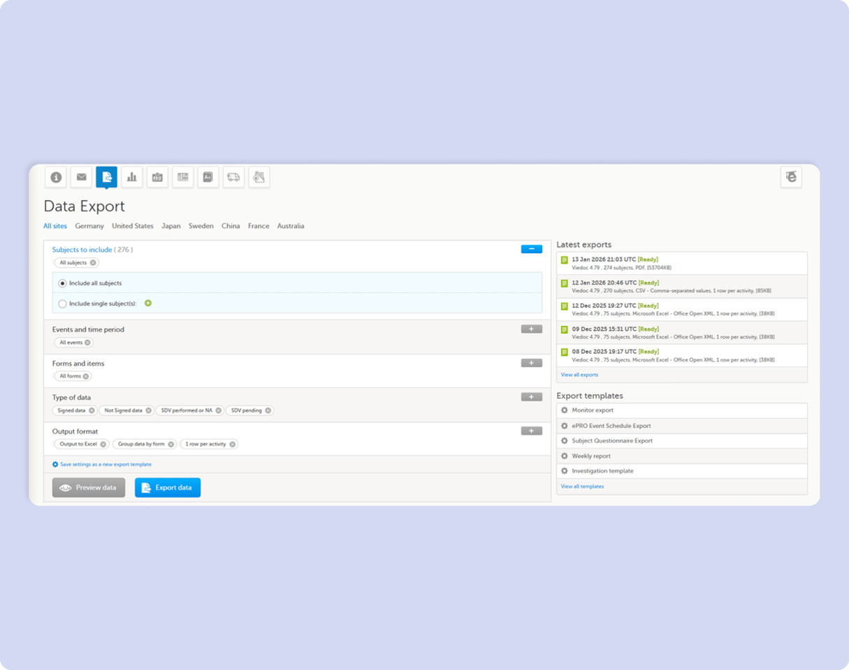Viedoc EDC-Data Export