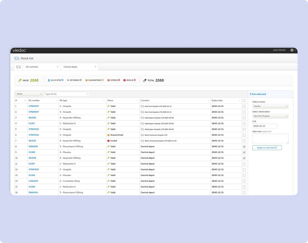 Logistics-Central Depot Transfer