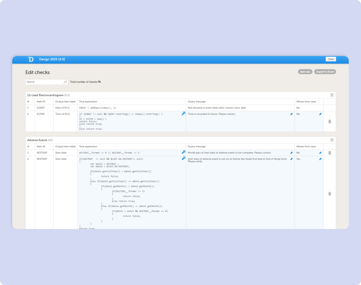 Designer edit checks